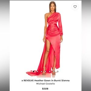 Michael Costello xREVOLVE Heather Gown in burnt sienna